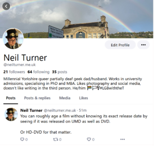 A screenshot of my profile on the Bluesky social network.