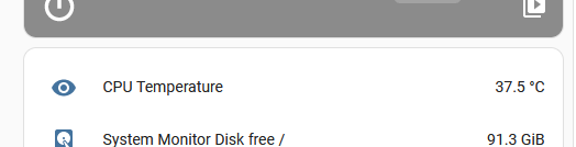 CPU temperature screenshot in Home Assistant
