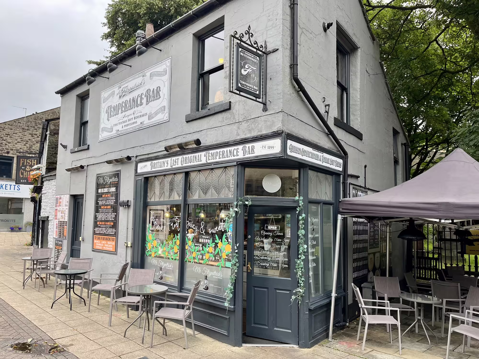 A photo of the outside of Mr Fitzpatrick's Temperance Bar in Rawtenstall, Lancashire