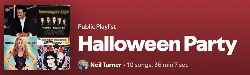 Screenshot of the Halloween Party playlist on Spotify