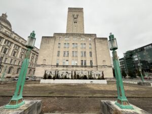 The George's Dock building which houses the ventilation shaft for the Queensway Tunnel, one of the two Mersey road tunnels