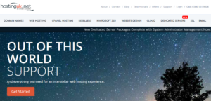 Screenshot of the home page of the HostingUK web site
