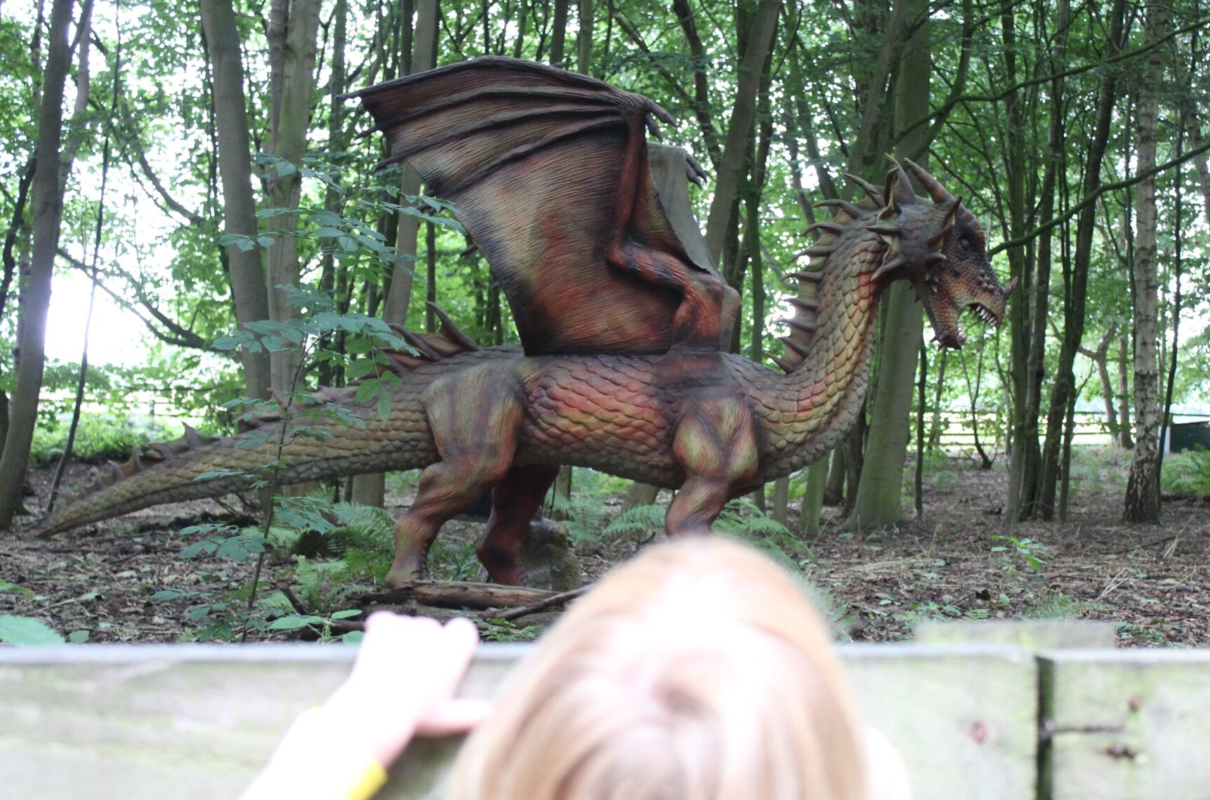 A photo of an animatronic dragon at Stockeld Park