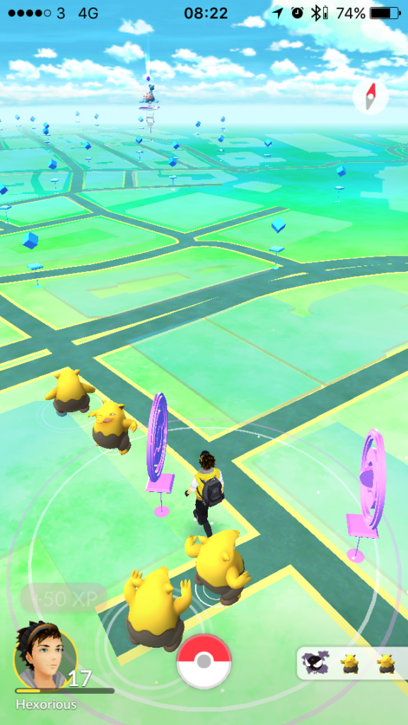 A screenshot of Pokemon Go on iOS