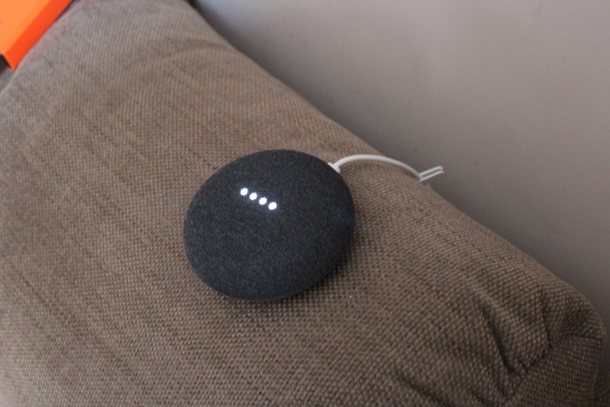A photo of a Google Home Mini