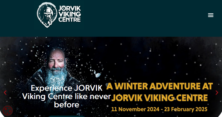A screenshot of the home page of the Jorvik Viking Centre web site