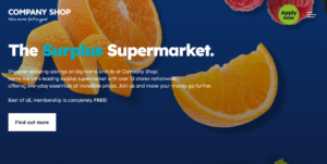 A screenshot of the home page of the Company Shop web site