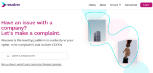 A screenshot of the Resolver web site