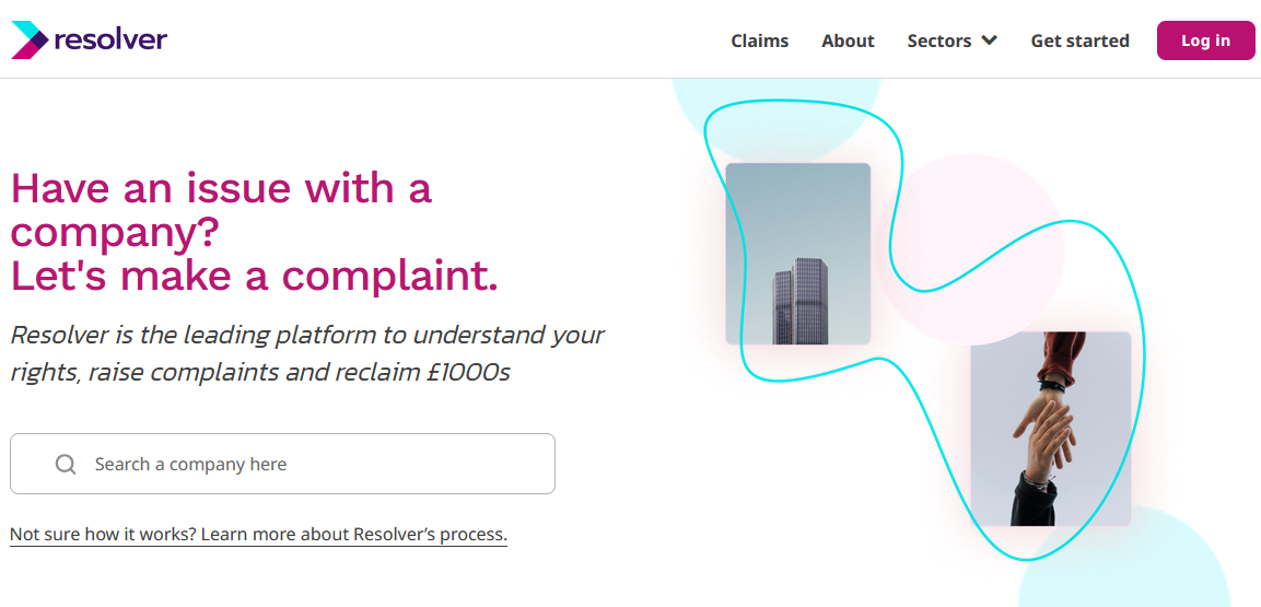 A screenshot of the Resolver web site