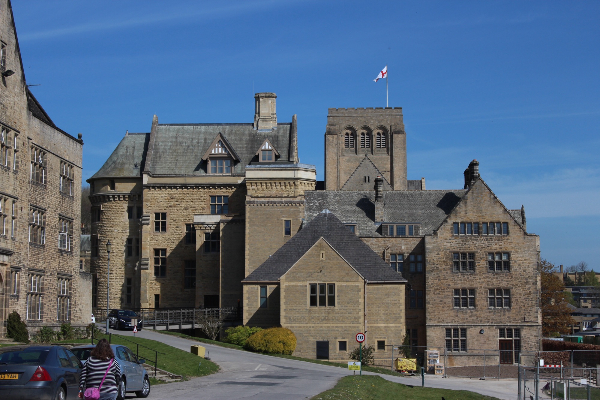A photo of Ampleforth Abbey taken on Easter Saturday in April 2019.