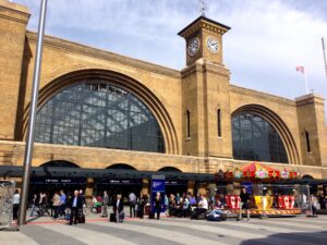 A photo of the outside of London King's Cross station, one of the 10 London Rail Termini