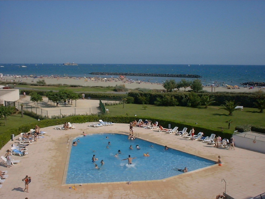 A photo of the sea view from our apartment window in Cap d'Agde