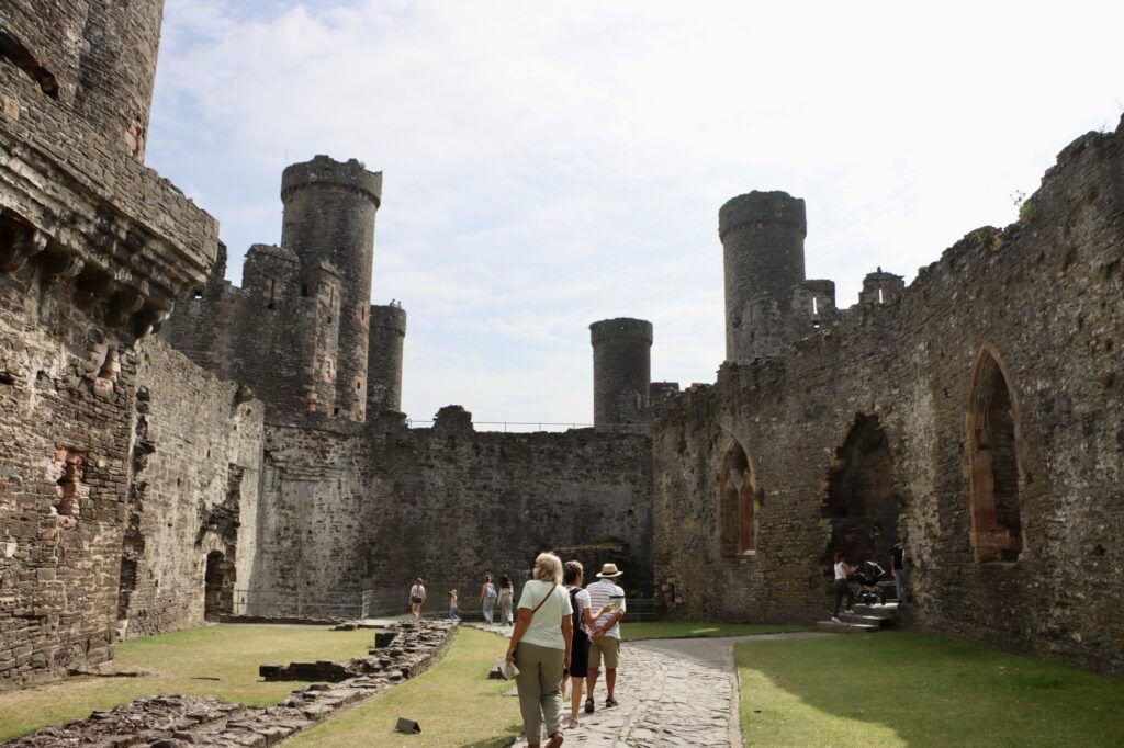 A photo of the interior of Conwy Castle.