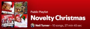 Screenshot of the novelty Christmas playlist