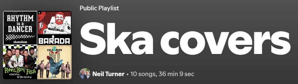 Screenshot of the ska covers playlist on Spotify