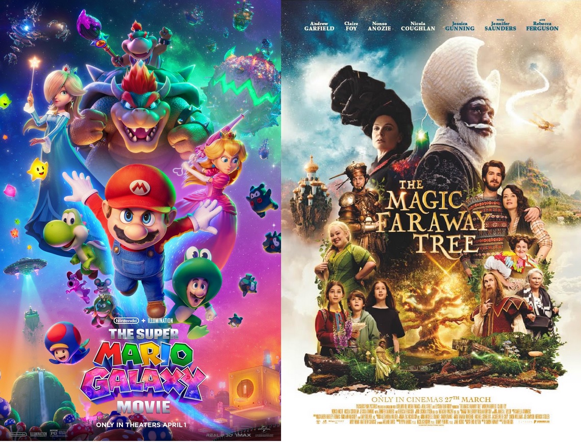 The film posters for the Super Mario Galaxy Movie and the Magic Faraway Tree